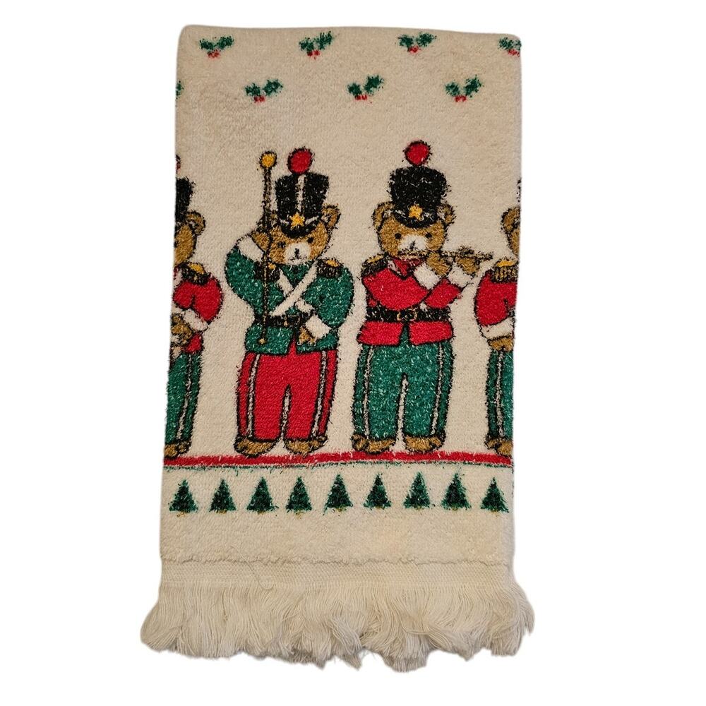 Vintage Cannon Marching Band Bears Christmas Holiday Kitchen Hand Towel